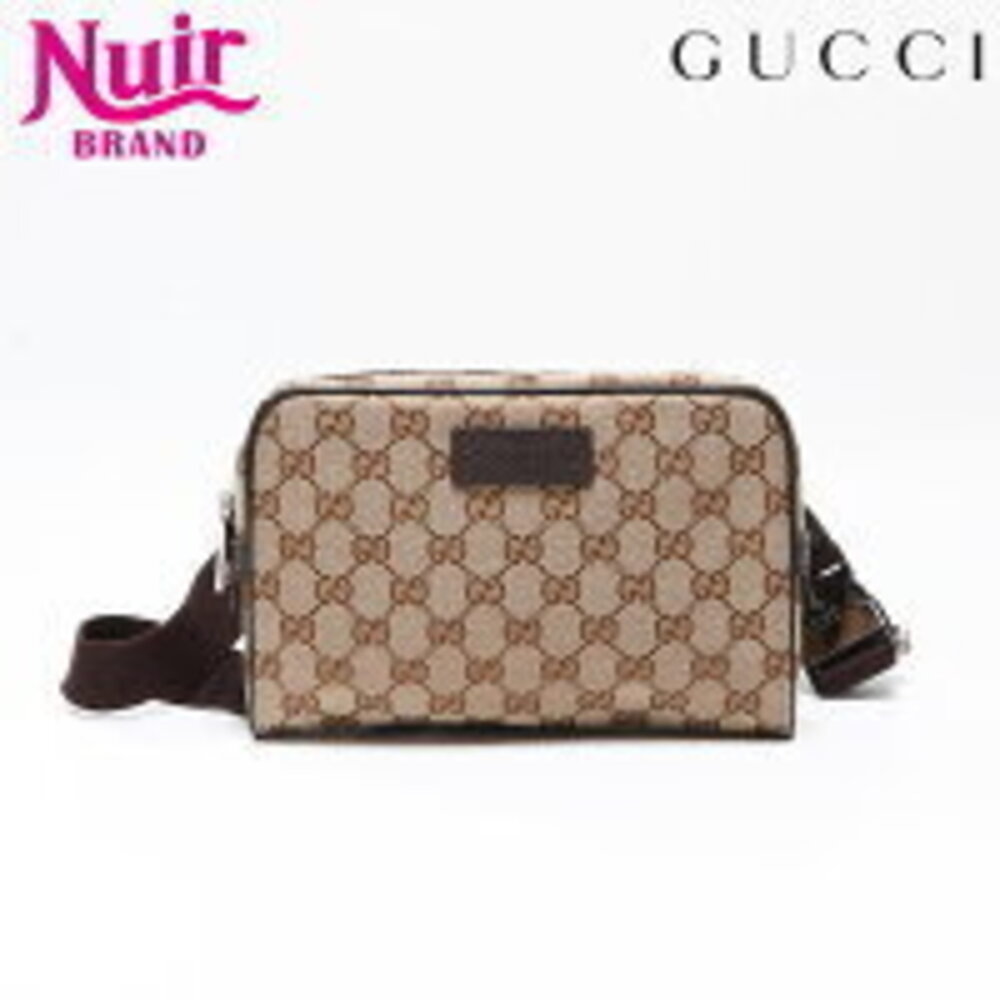 Gucci GG Canvas Body Bum Crossbody Belt Bag Waist Beige
